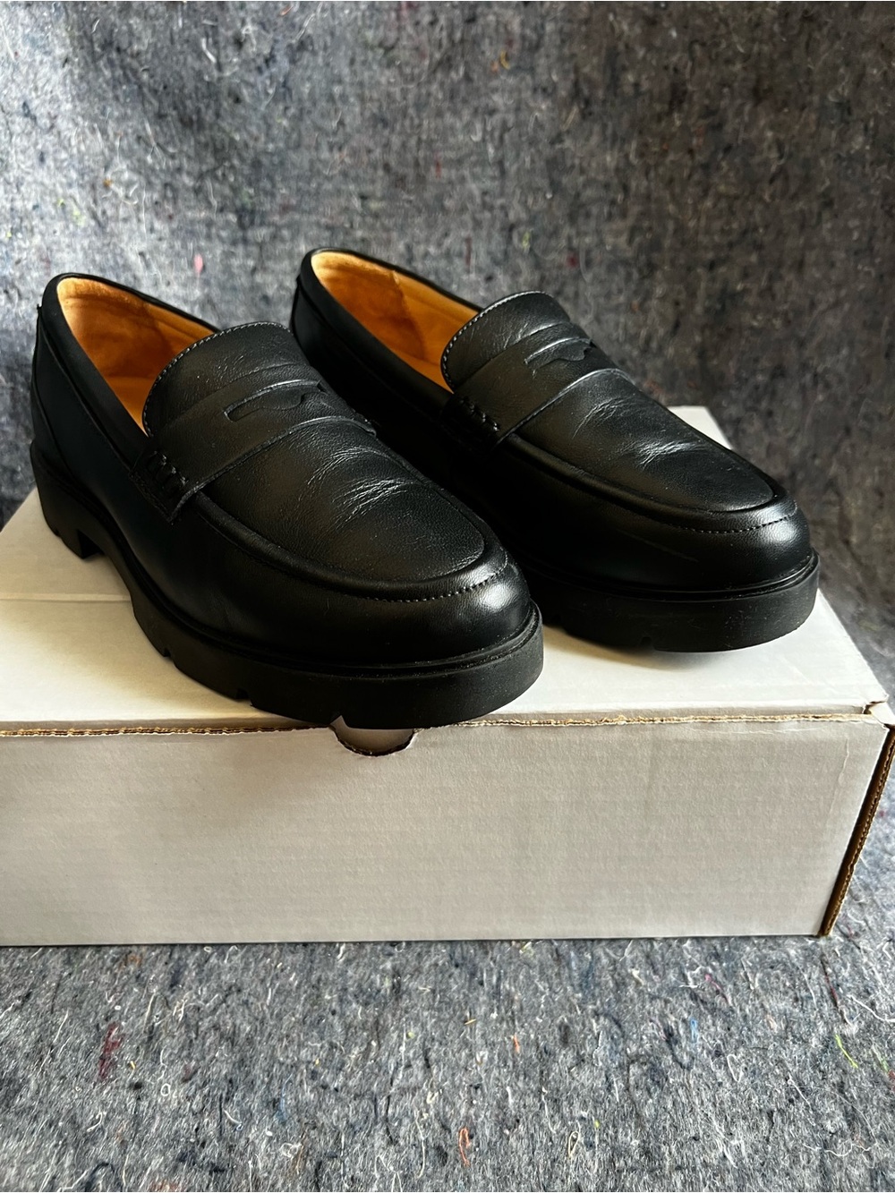 Classic women’s Black Penny Loafers - Leather Slip-On shoes